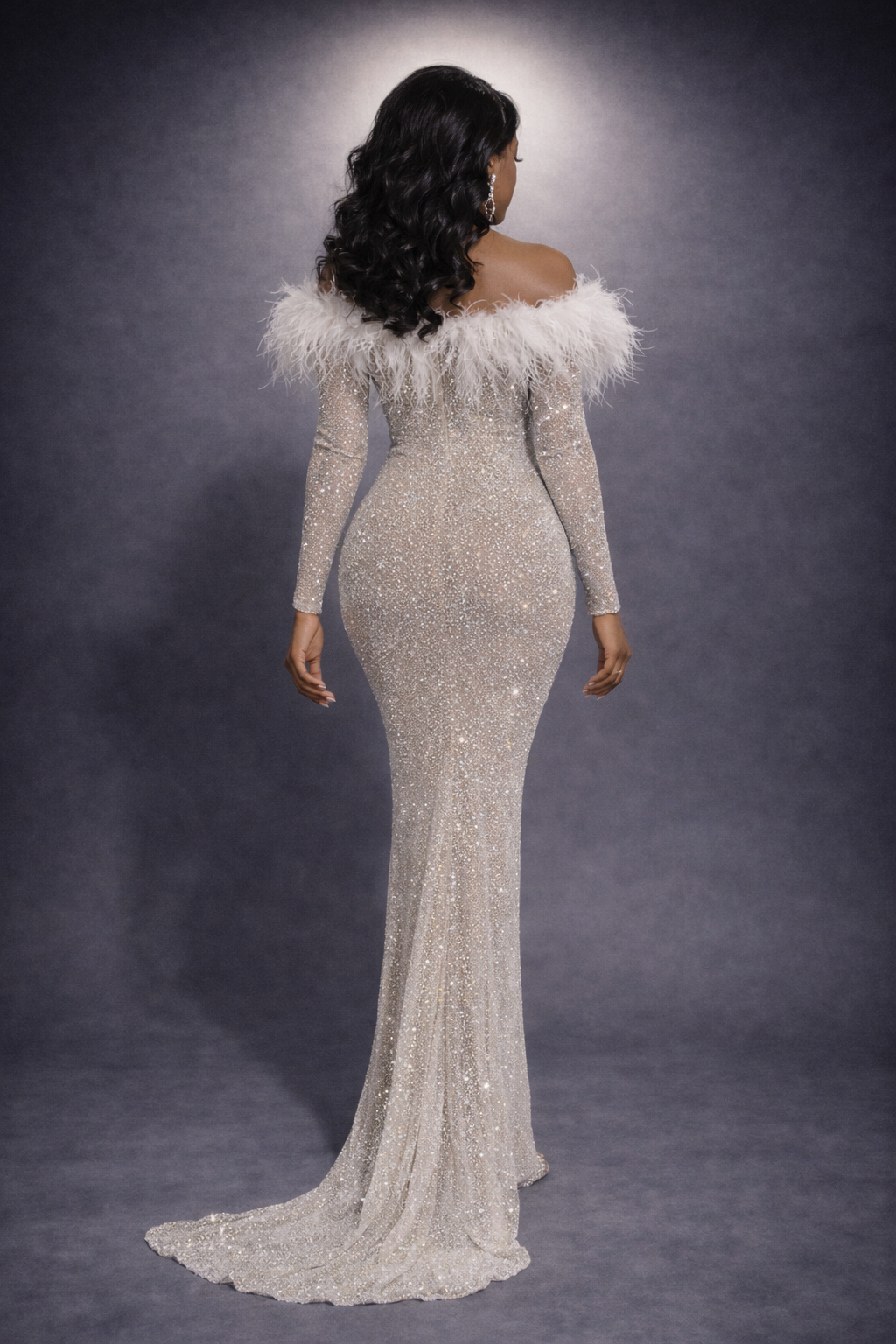 Empress Lumière Crystal Feather Gown