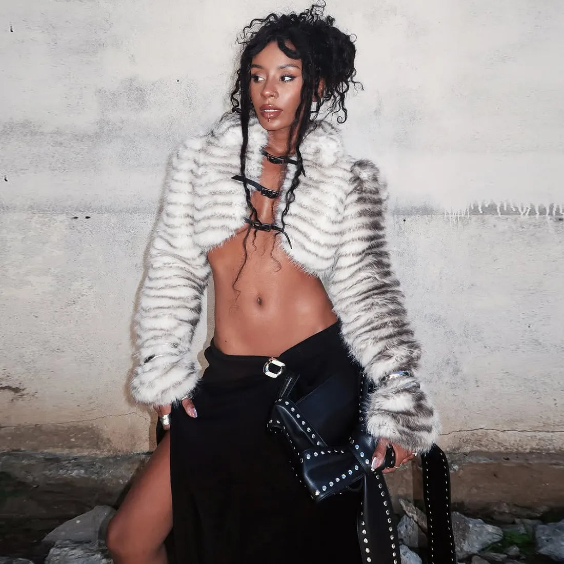 Regal Rebel Faux Fur Cropped Jacket