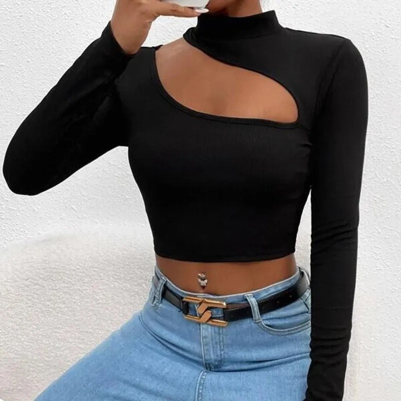 Royal Eclipse Cutout Crop Top