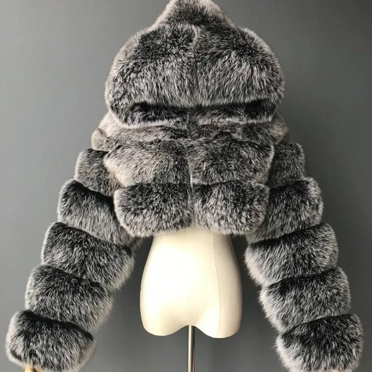 Frost Empress Luxe Hooded Fur Coat