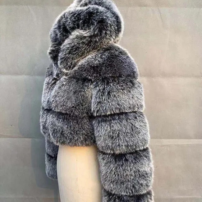 Frost Empress Luxe Hooded Fur Coat