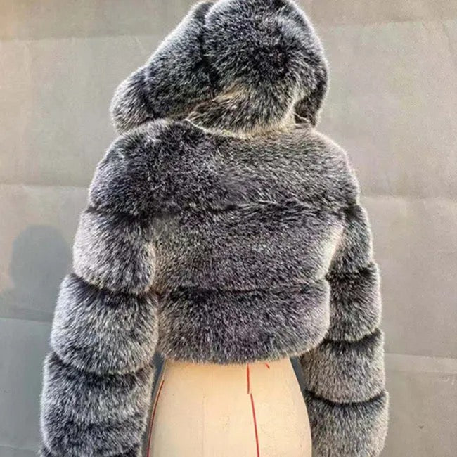 Frost Empress Luxe Hooded Fur Coat