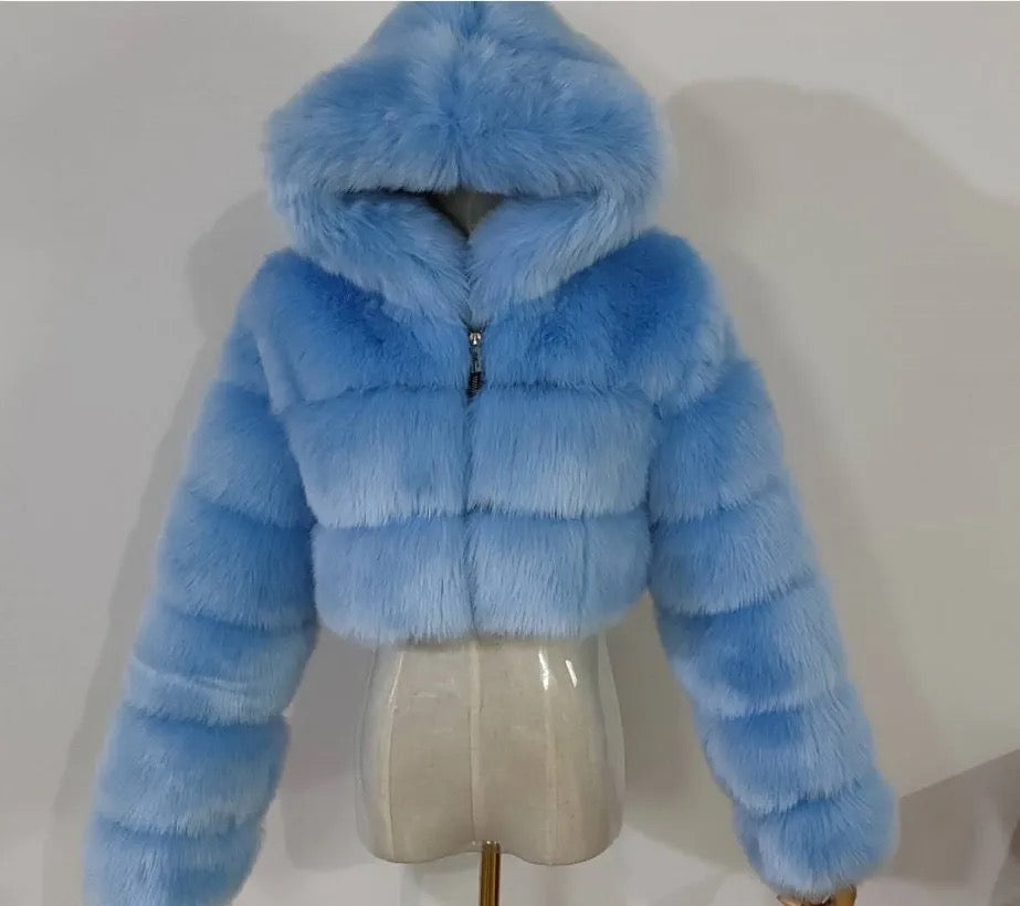 Frost Empress Luxe Hooded Fur Coat