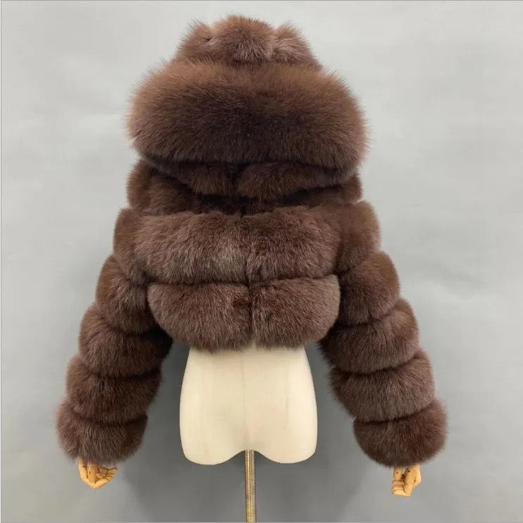 Frost Empress Luxe Hooded Fur Coat