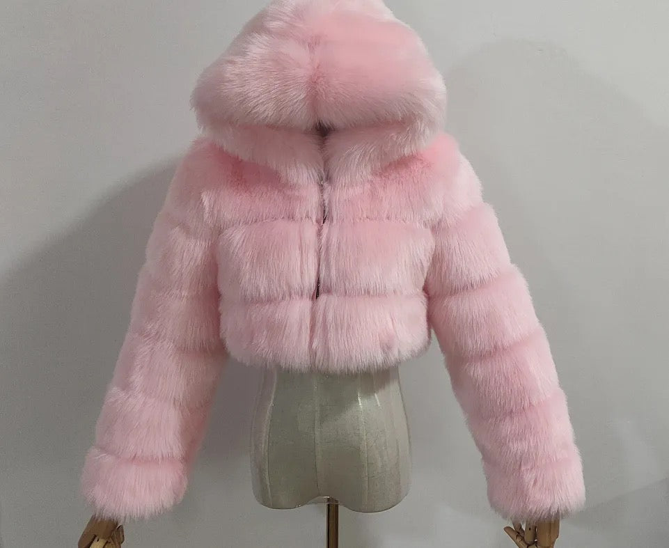 Frost Empress Luxe Hooded Fur Coat