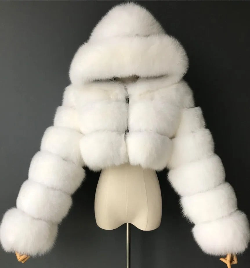 Frost Empress Luxe Hooded Fur Coat