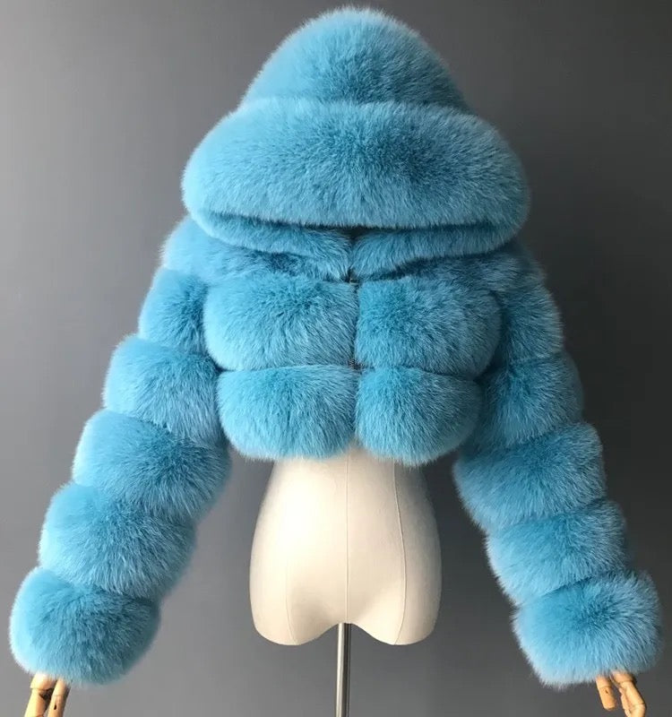 Frost Empress Luxe Hooded Fur Coat