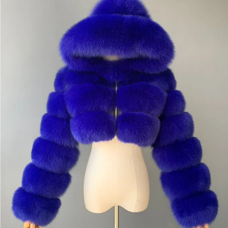 Frost Empress Luxe Hooded Fur Coat