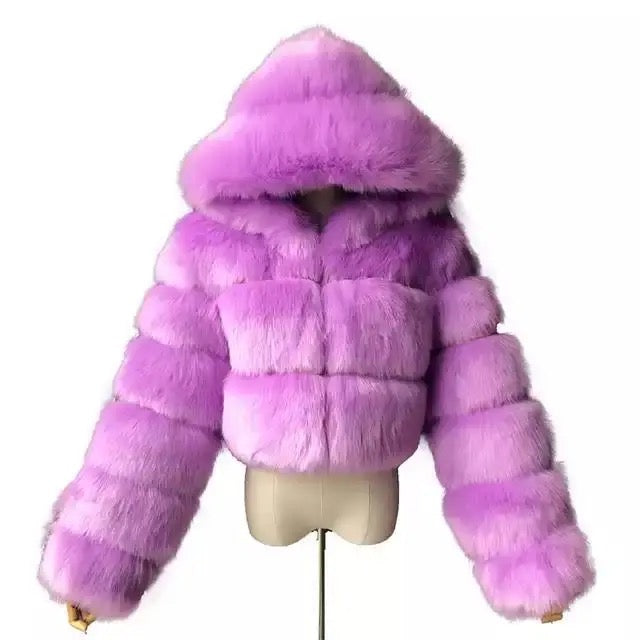 Frost Empress Luxe Hooded Fur Coat