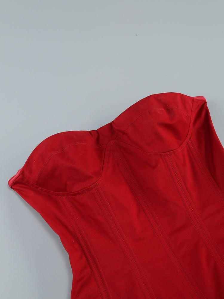 Crimson Rose Royale Corset Mini Dress