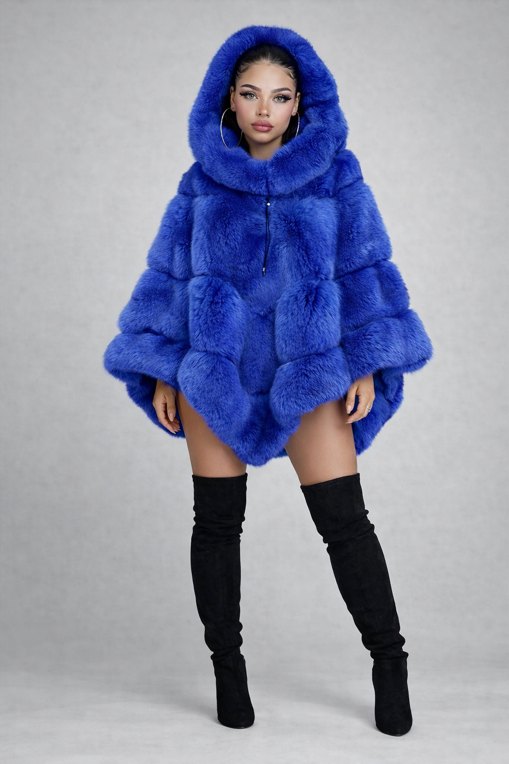 Sapphire Empress Luxe Fur Cloak