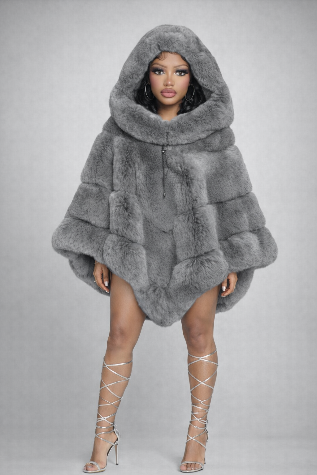 Sapphire Empress Luxe Fur Cloak