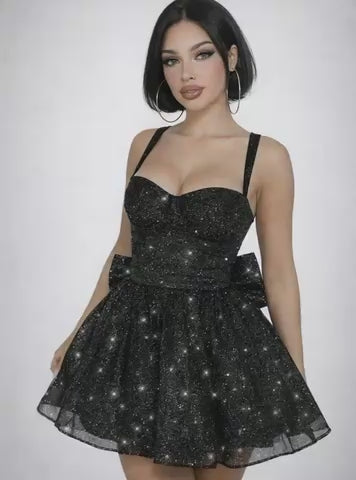 Midnight Sparkle Duchess Mini Dress