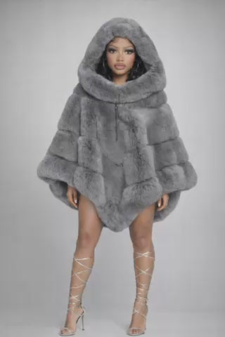 Sapphire Empress Luxe Fur Cloak